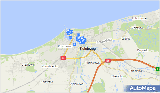 mapa Kołobrzegu, Kołobrzeg na mapie Targeo