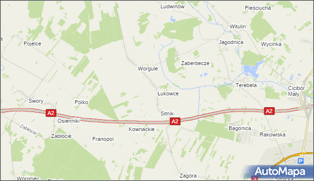 mapa Łukowce, Łukowce na mapie Targeo