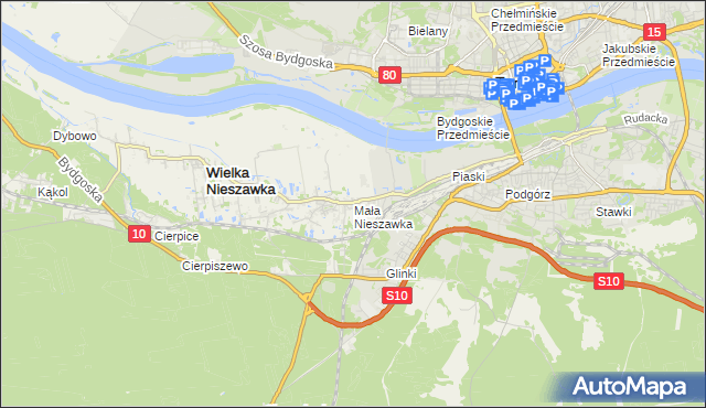 mapa Mała Nieszawka, Mała Nieszawka na mapie Targeo