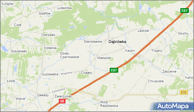 mapa Małopole, Małopole na mapie Targeo