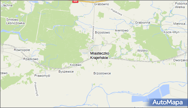 mapa Miasteczko Krajeńskie, Miasteczko Krajeńskie na mapie Targeo