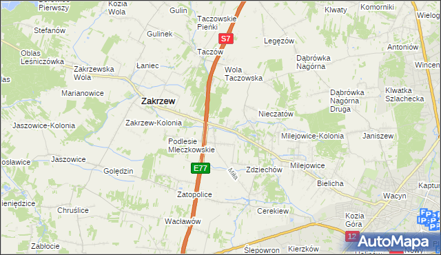 mapa Mleczków, Mleczków na mapie Targeo