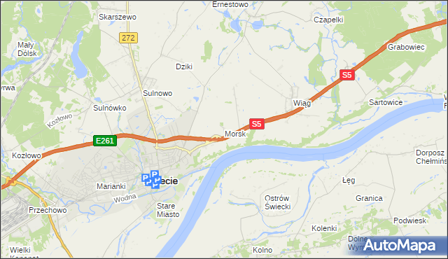 mapa Morsk, Morsk na mapie Targeo