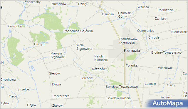 mapa Natolin Kiernoski, Natolin Kiernoski na mapie Targeo