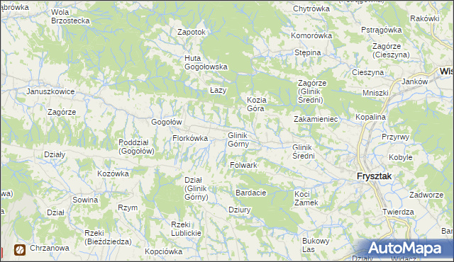mapa Glinik Górny, Glinik Górny na mapie Targeo