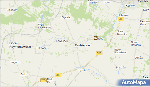 mapa Godzianów, Godzianów na mapie Targeo