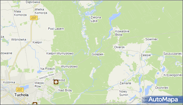 mapa Gołąbek gmina Cekcyn, Gołąbek gmina Cekcyn na mapie Targeo