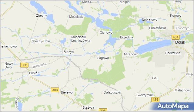 mapa Łagowo, Łagowo na mapie Targeo