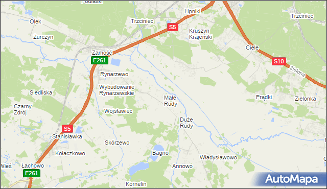 mapa Małe Rudy, Małe Rudy na mapie Targeo