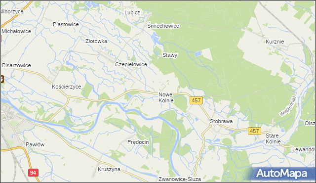 mapa Nowe Kolnie, Nowe Kolnie na mapie Targeo