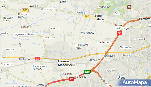 mapa Piotrkówek Mały, Piotrkówek Mały na mapie Targeo