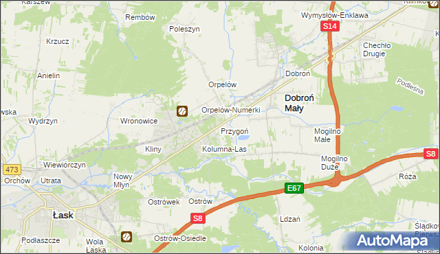 mapa Przygoń, Przygoń na mapie Targeo