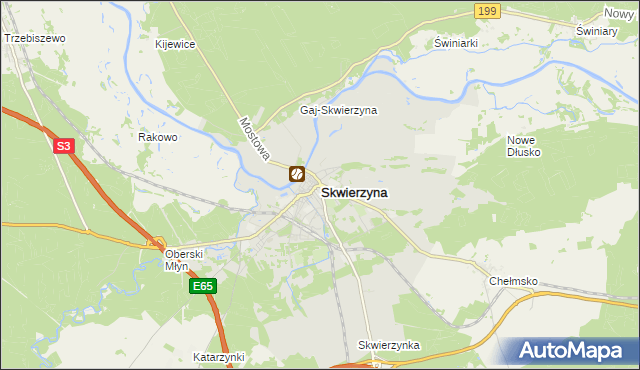 mapa Skwierzyna, Skwierzyna na mapie Targeo