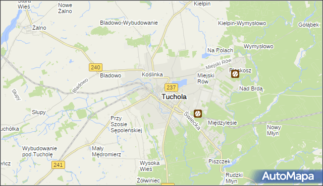 mapa Tuchola, Tuchola na mapie Targeo