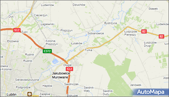 mapa Turka gmina Wólka, Turka gmina Wólka na mapie Targeo