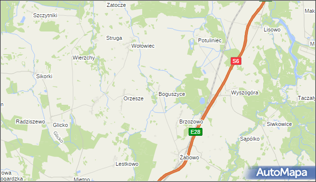 mapa Boguszyce gmina Nowogard, Boguszyce gmina Nowogard na mapie Targeo