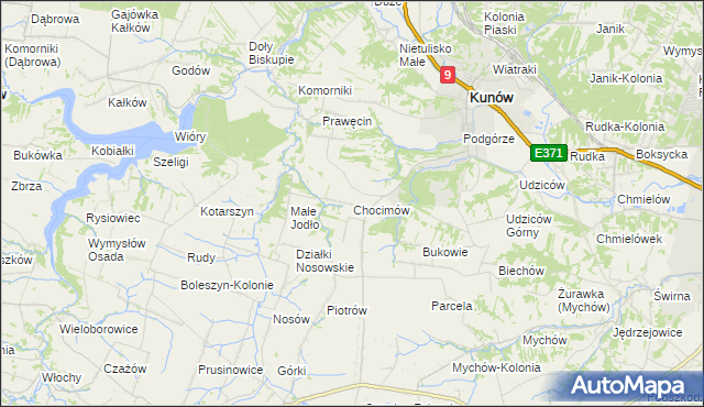mapa Chocimów, Chocimów na mapie Targeo