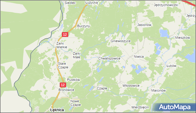 mapa Chwaliszowice, Chwaliszowice na mapie Targeo