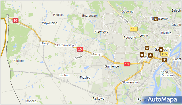 mapa Mierzyn gmina Dobra (Szczecińska), Mierzyn gmina Dobra (Szczecińska) na mapie Targeo