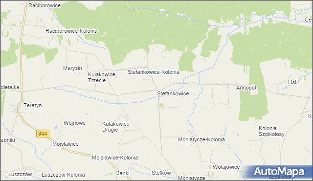 mapa Stefankowice, Stefankowice na mapie Targeo