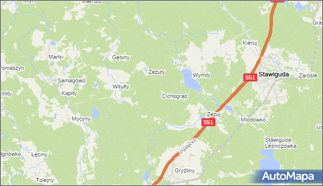 mapa Cichogrąd, Cichogrąd na mapie Targeo