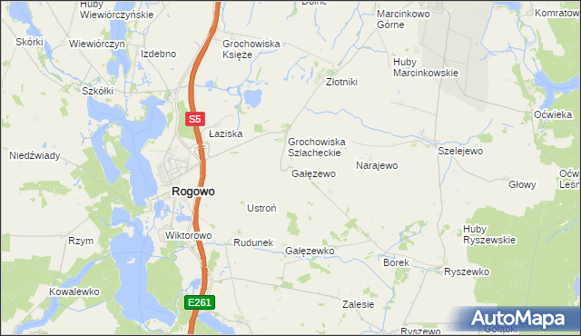 mapa Gałęzewo, Gałęzewo na mapie Targeo