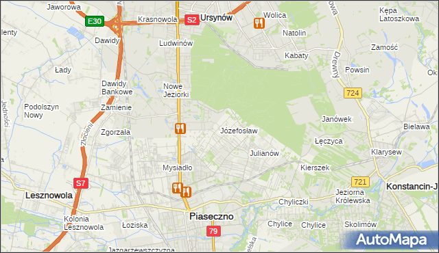 mapa Józefosław, Józefosław na mapie Targeo
