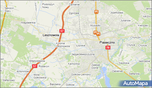 mapa Łoziska, Łoziska na mapie Targeo