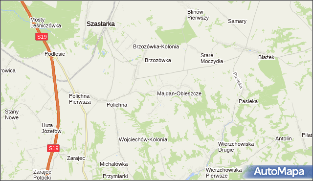 mapa Majdan-Obleszcze, Majdan-Obleszcze na mapie Targeo