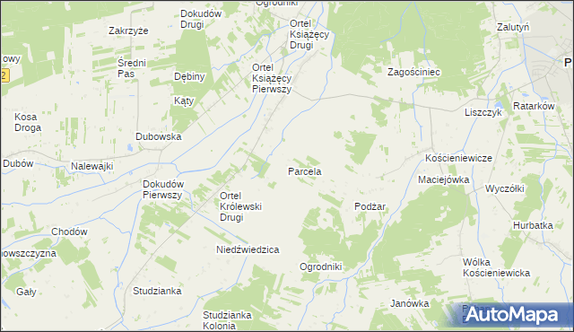 mapa Parcela gmina Piszczac, Parcela gmina Piszczac na mapie Targeo