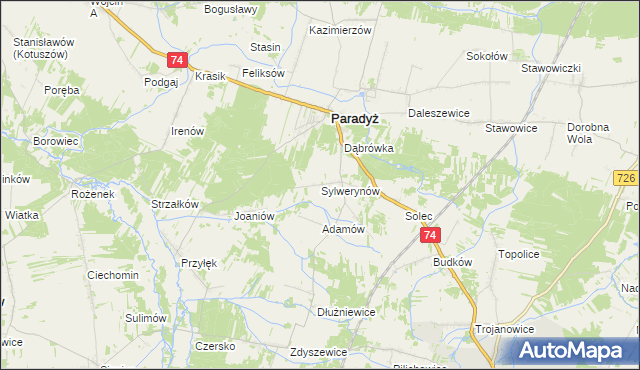 mapa Sylwerynów, Sylwerynów na mapie Targeo