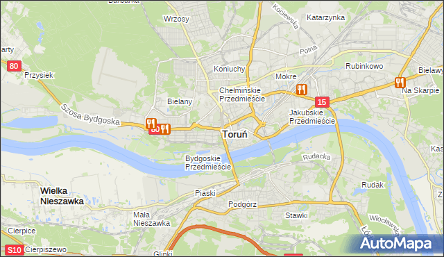 mapa Torunia, Toruń na mapie Targeo