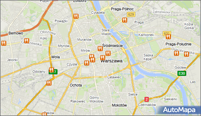 mapa Warszawy, Warszawa na mapie Targeo