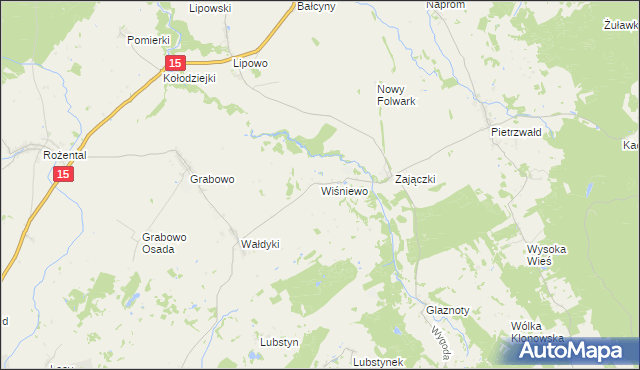 mapa Wiśniewo gmina Lubawa, Wiśniewo gmina Lubawa na mapie Targeo