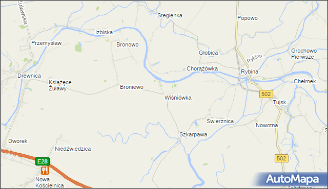 mapa Wiśniówka gmina Stegna, Wiśniówka gmina Stegna na mapie Targeo