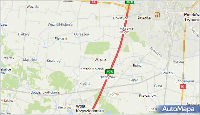 mapa Wola Rokszycka, Wola Rokszycka na mapie Targeo