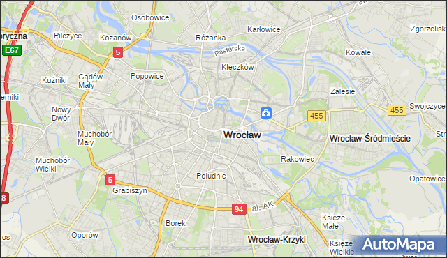 mapa Wrocławia, Wrocław na mapie Targeo