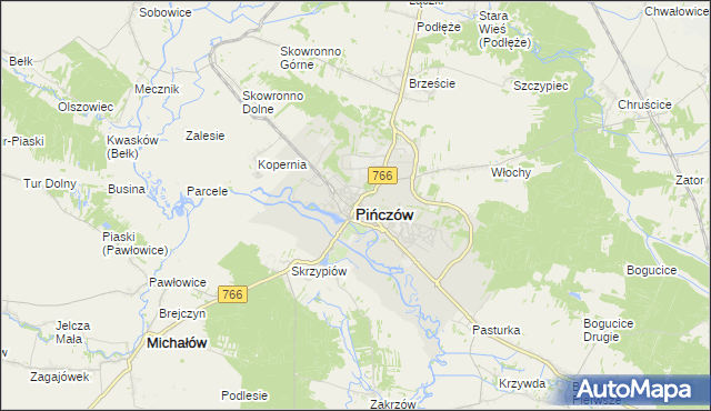 mapa Pińczów, Pińczów na mapie Targeo