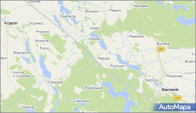 mapa Rębusz, Rębusz na mapie Targeo