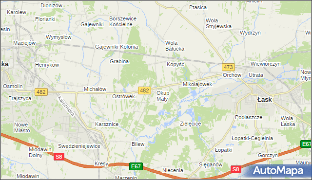 mapa Okup Mały, Okup Mały na mapie Targeo