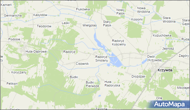 mapa Radoryż Smolany, Radoryż Smolany na mapie Targeo