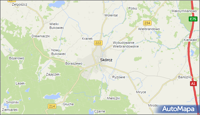 mapa Skórcz, Skórcz na mapie Targeo