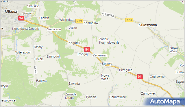 mapa Zederman, Zederman na mapie Targeo