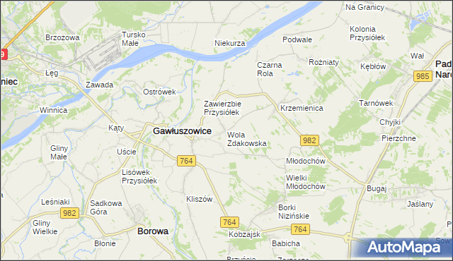 mapa Wola Zdakowska, Wola Zdakowska na mapie Targeo