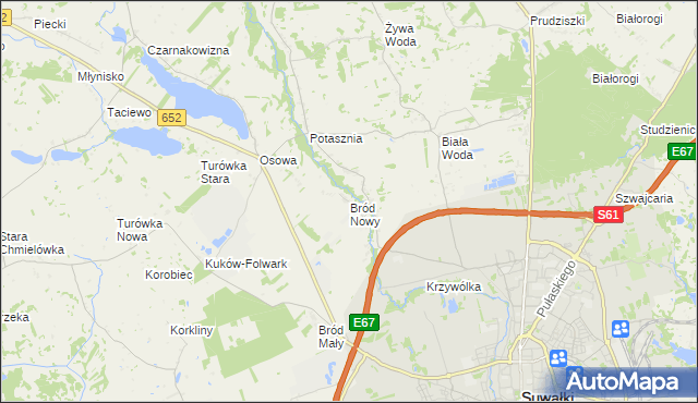 mapa Bród Nowy, Bród Nowy na mapie Targeo