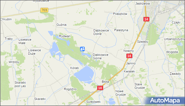 mapa Dąbkowice Górne, Dąbkowice Górne na mapie Targeo