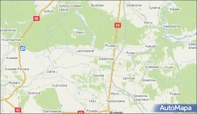 mapa Dalachów, Dalachów na mapie Targeo