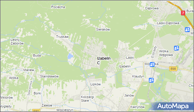 mapa Izabelin C, Izabelin C na mapie Targeo