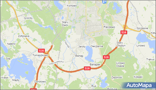 mapa Jaroty, Jaroty na mapie Targeo