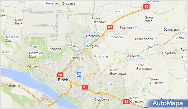 mapa Kostrogaj, Kostrogaj na mapie Targeo